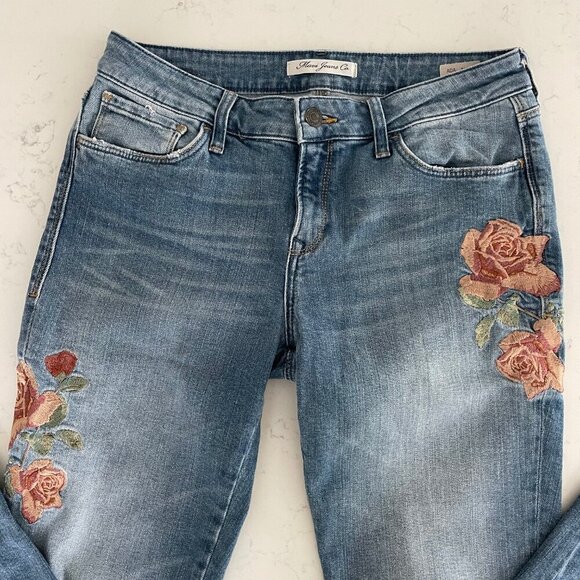 Mavi Jeans Co. ADA Boyfriend M Rise Embroidered Rose Motif M Wash Jeans Sz 27 - Picture 5 of 12